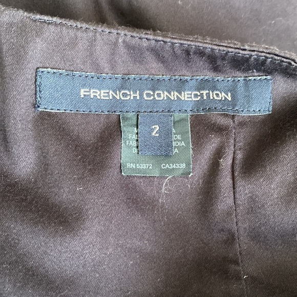 French Connection Bonny navy blue bow one shoulder dress size 2 - Picture 6 of 8